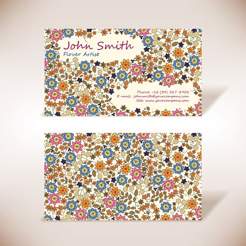 Business card with floral design